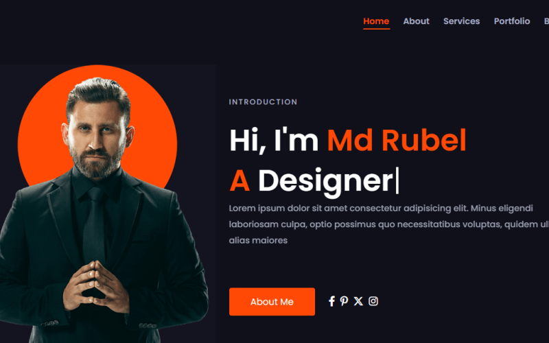 rubel portfolio landing page template original