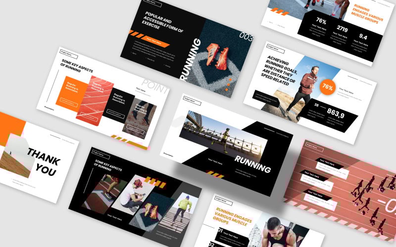 running athlete sport presentation powerpoint template original