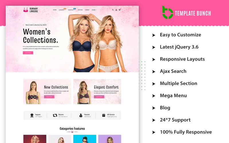 runway lingerie responsive prestashop theme for ecommerce original