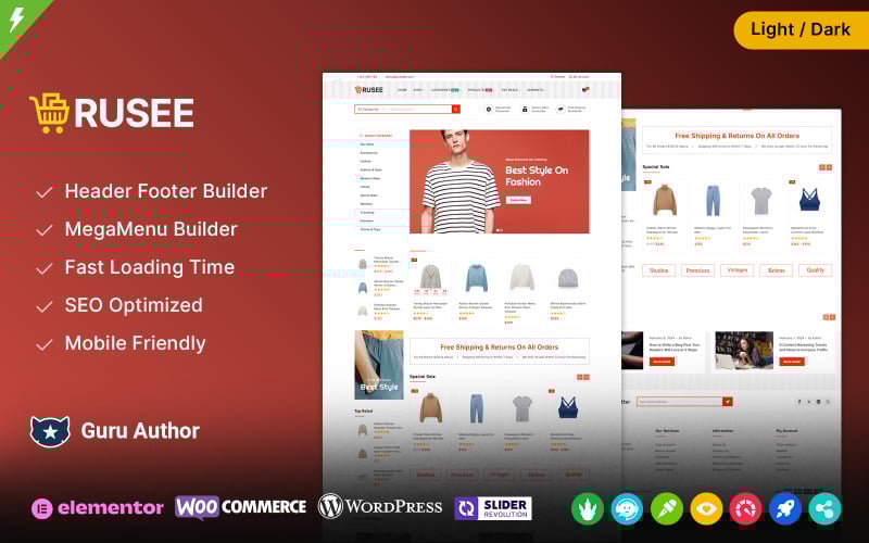 rusee fashion and multipurpose elementor woocommerce theme original