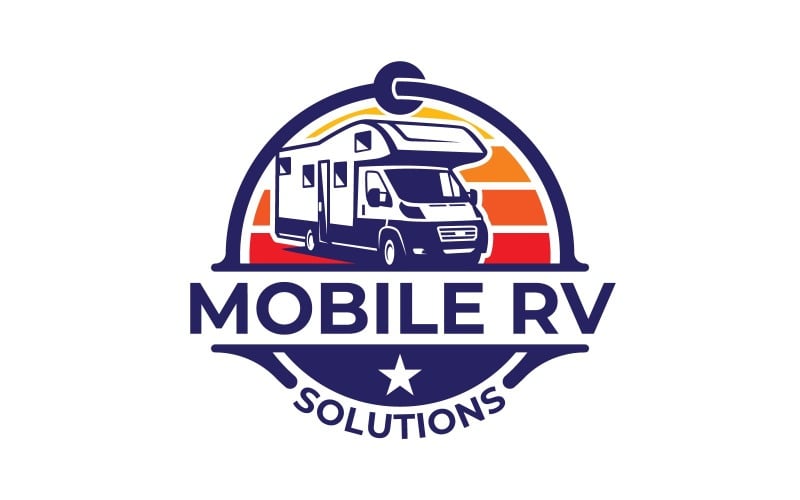rv mobile repair service logo design original