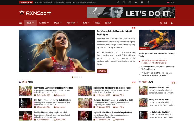 rxnsport joomla sports and sports news template original