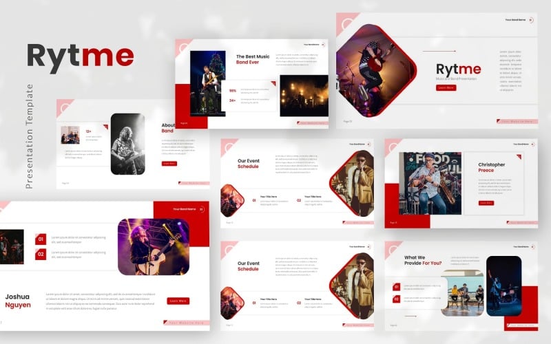 rytme musical band powerpoint template original