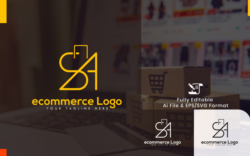 sa letter ecommerce logo template original