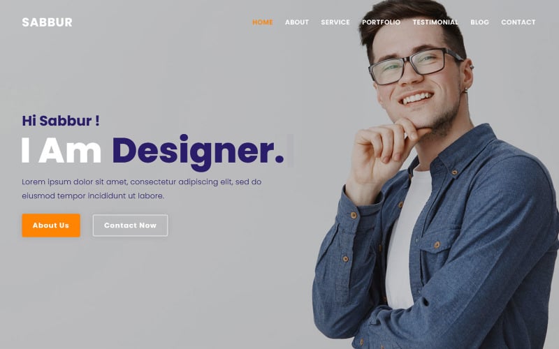 sabbur personal portfolio photographer landing page theme original