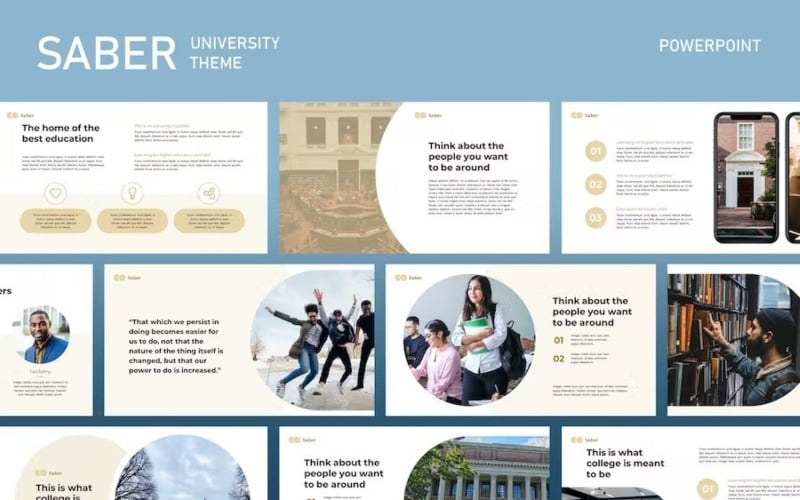 saber education powerpoint template original