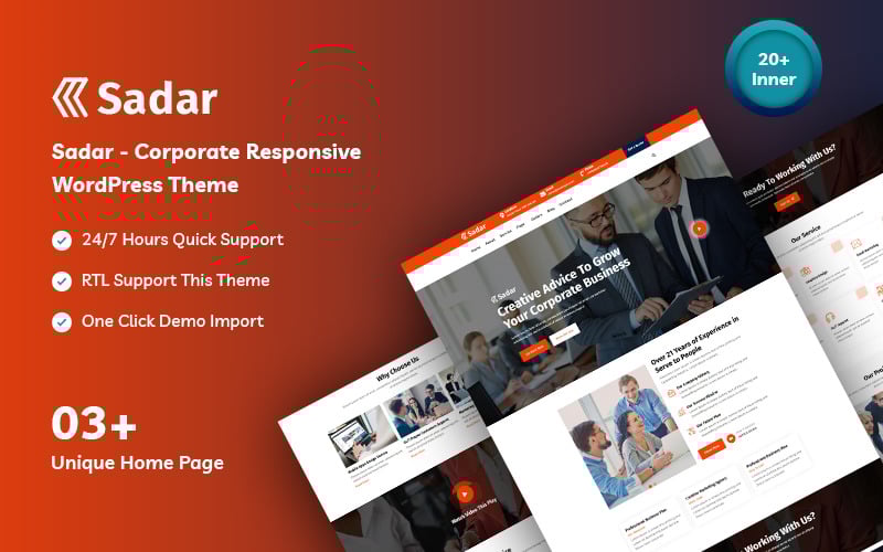 sadar corporate amp business wordpress theme original