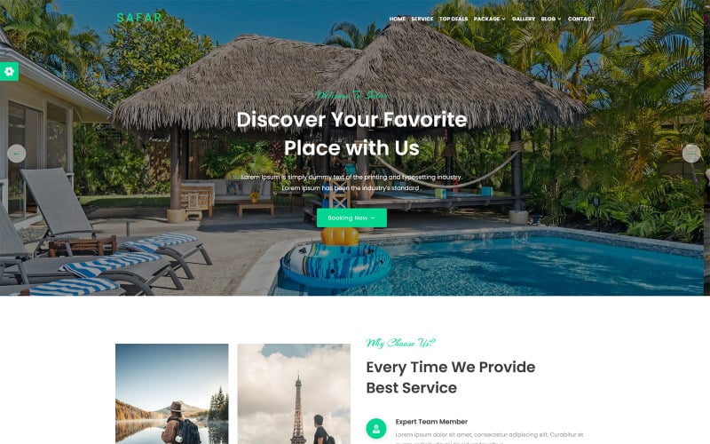 safar tour and travel agency landing page template original