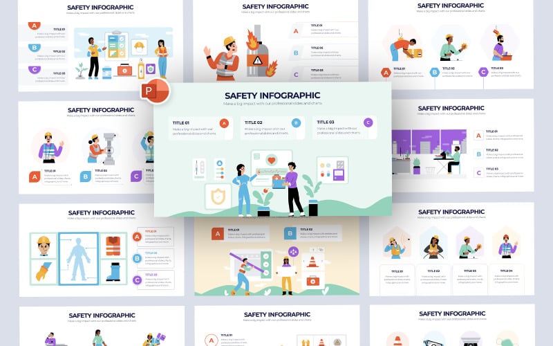 safety vector infographic powerpoint template original
