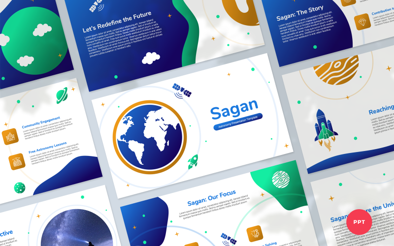 sagan astronomy presentation powerpoint template original