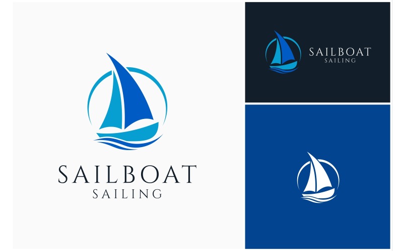 sailboat cruise ocean logo original