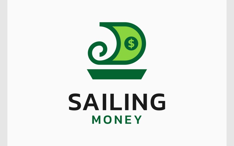 sailboat money cash payment logo original