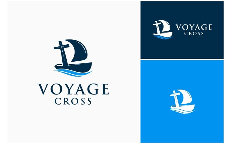 sailing boat cross church logo original