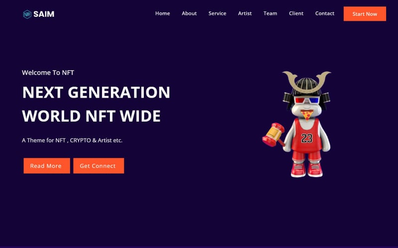 saim nft amp portfolio landing page template original