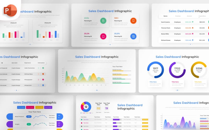 sales dashboard powerpoint infographic template original