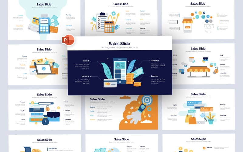 sales vector infographic powerpoint template original