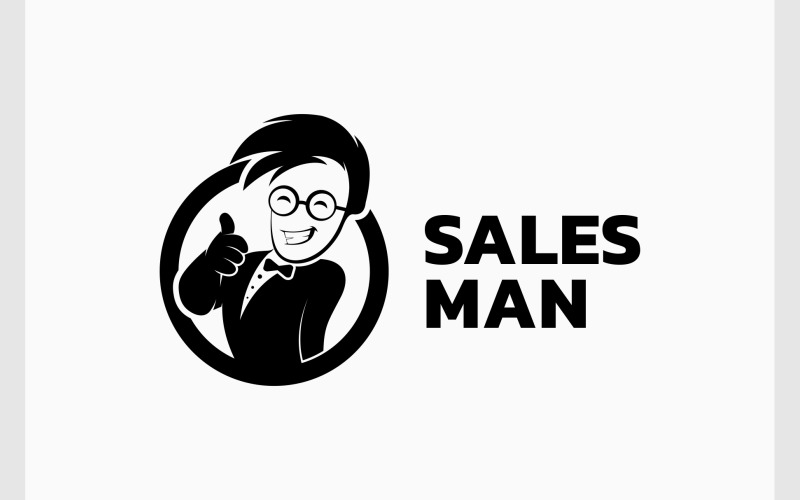 salesman businessman mascot logo original