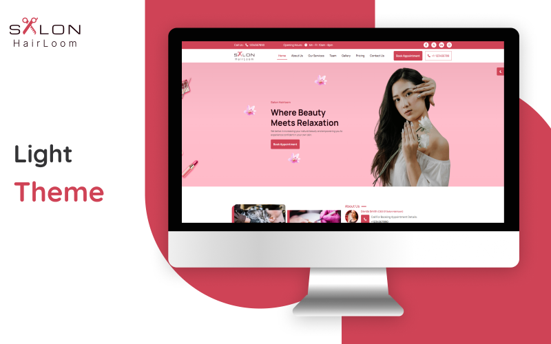 salon hairloom one page html website template with responsive ui original
