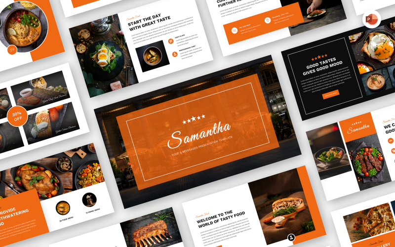 samantha food amp beverages powerpoint template original
