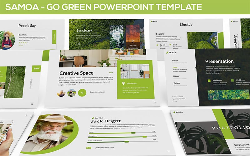 samoa green campaign powerpoint template original