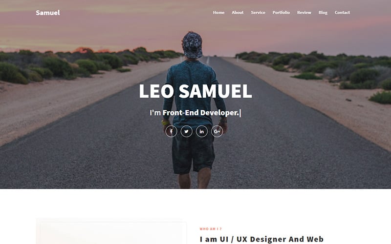 samuel personal portfolio landing page template original