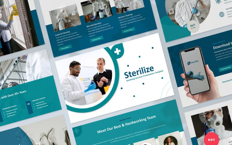 sanitizing services presentation powerpoint template original