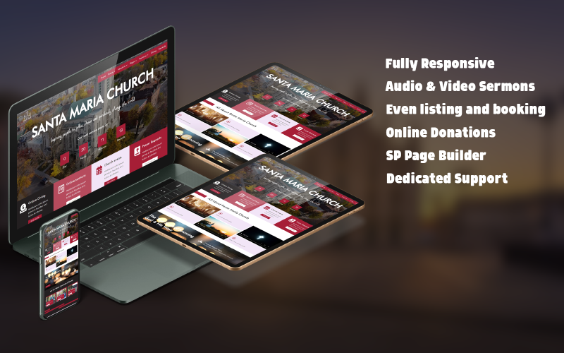 santa maria church joomla template original