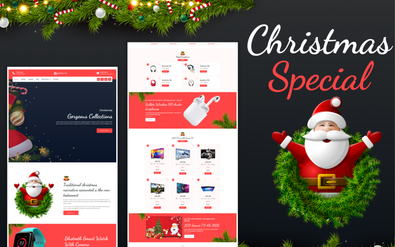 santas shop christmas sale offers e commerce bootstrap template original