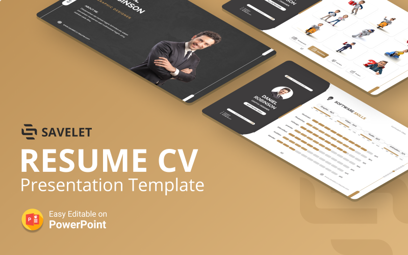 savelet cv resume powerpoint presentation template original
