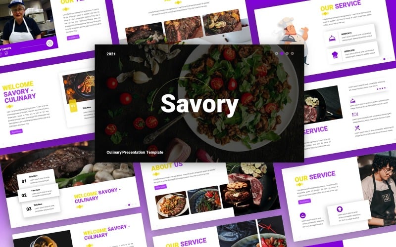 savory culinary multipurpose powerpoint template original