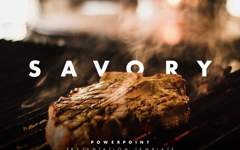 savory modern restaurant presentation powerpoint template original