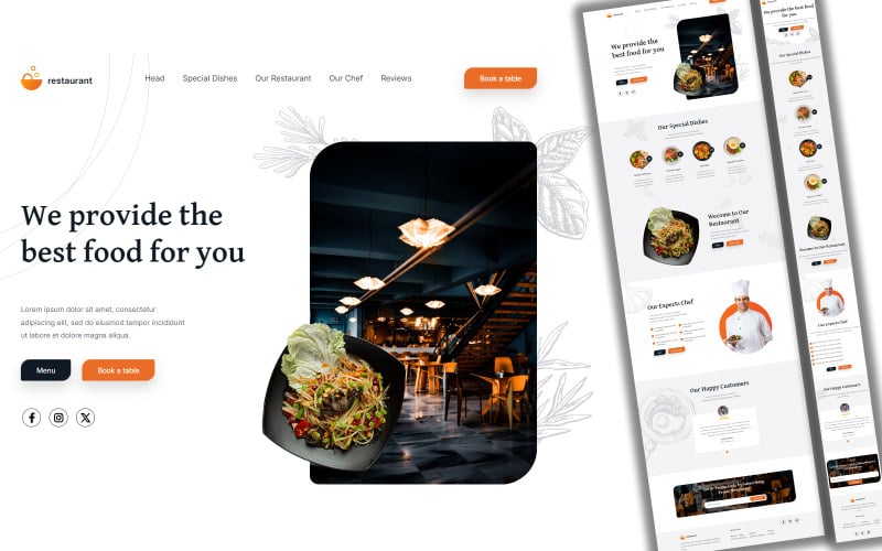 savory spot restaurant landing page multipurpose original