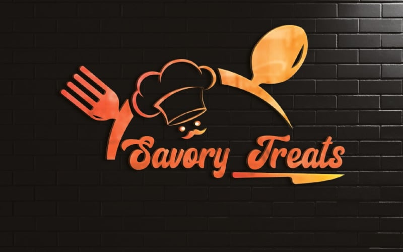 savory treats logo template for restaurant cafes bakeries original