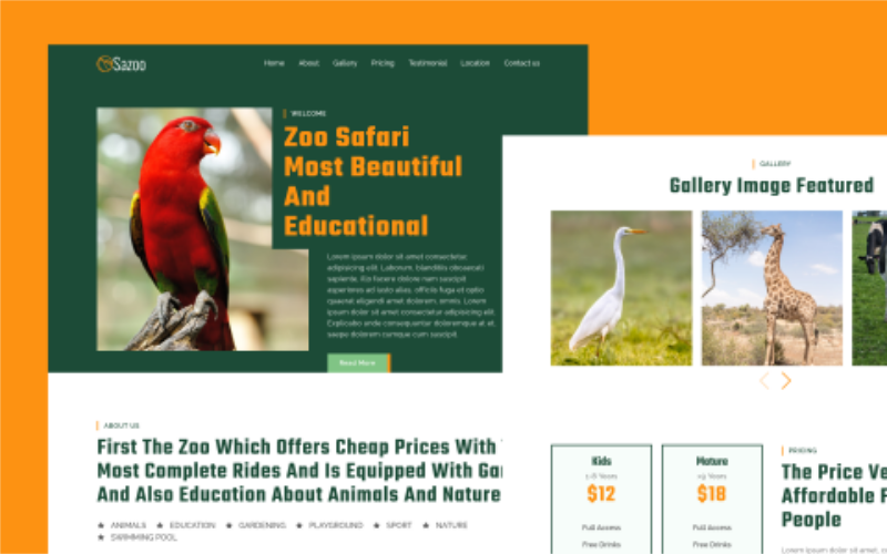 sazoo zoo amp safari landing page template original