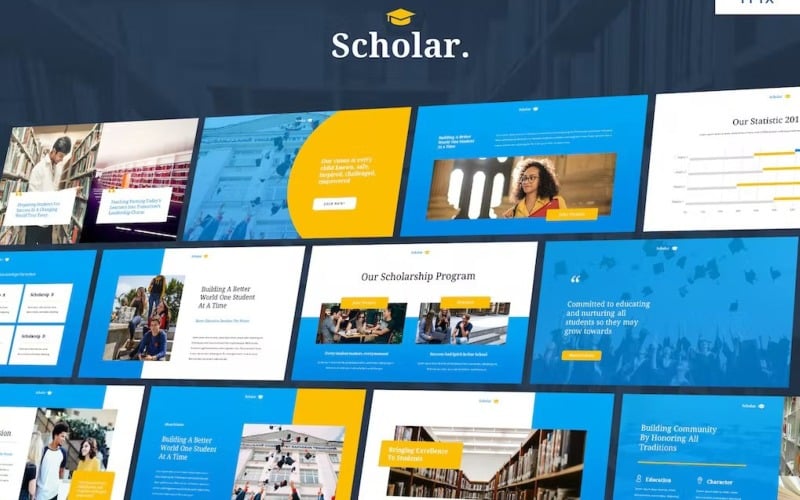 scholar education theme powerpoint template original