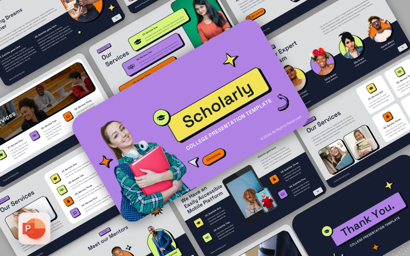 scholarly university and education powerpoint template original