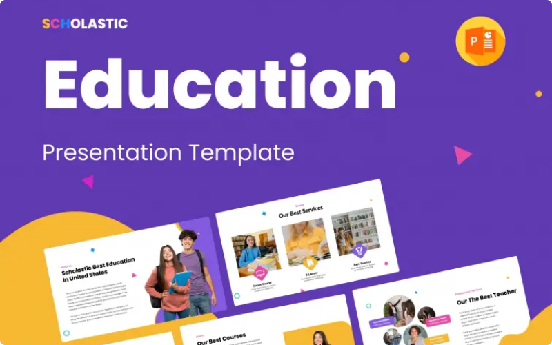 scholastic education powerpoint presentation template original