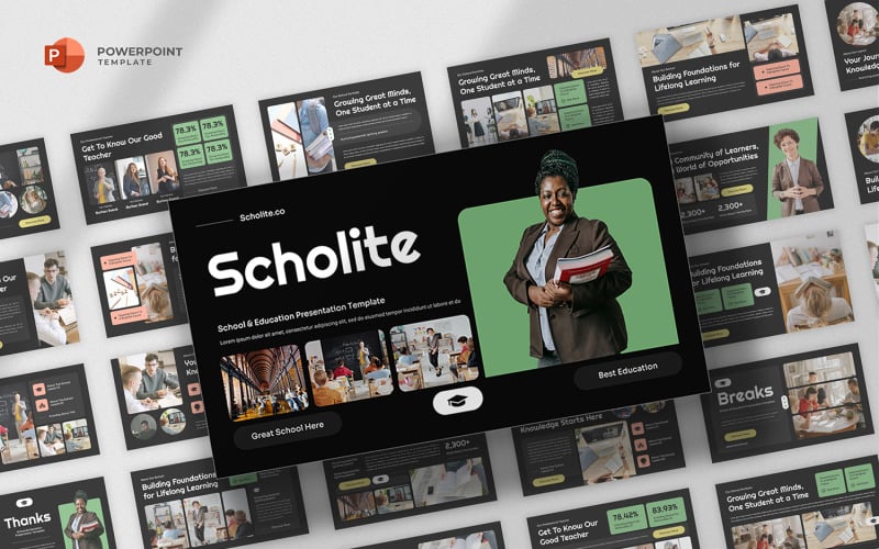 scholite school education powerpoint template original