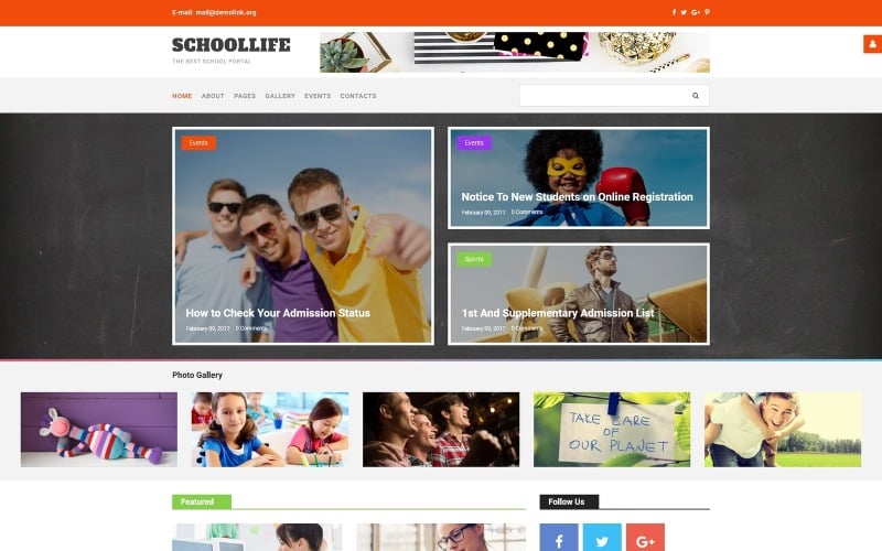 school blog joomla template original