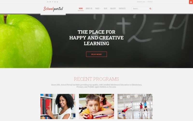 school portal education multipage creative joomla template original
