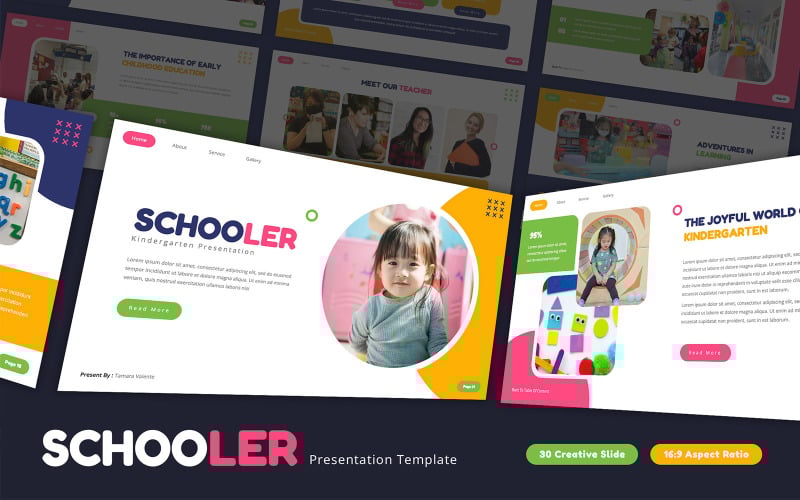 schooler kindergarten powerpoint template original