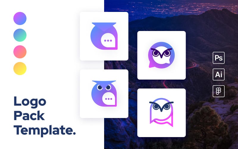 schoowl minimal colorful owl logo template original