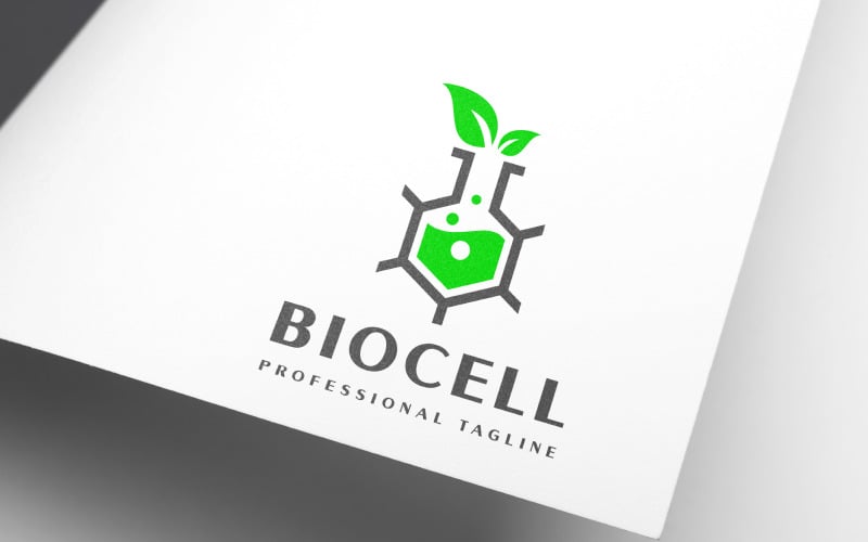 scientific natural bio cell lab logo design original