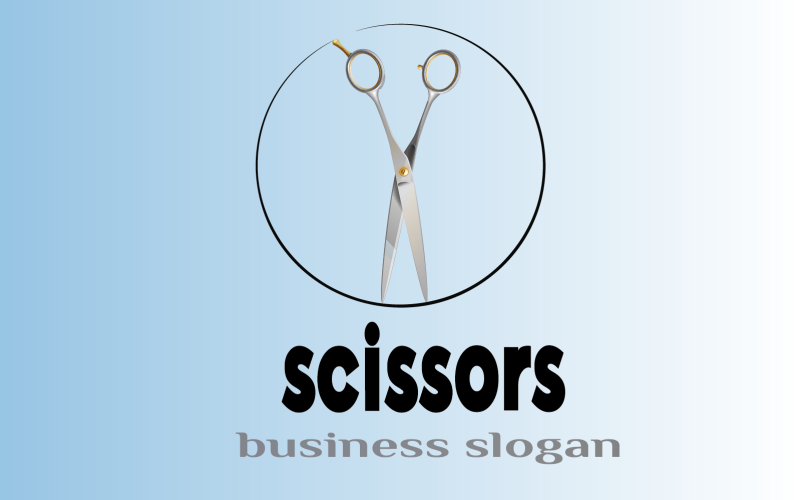 scissors barber shop logo template original