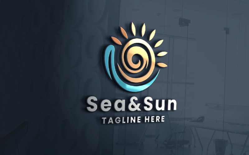 sea amp sun pro logo template original