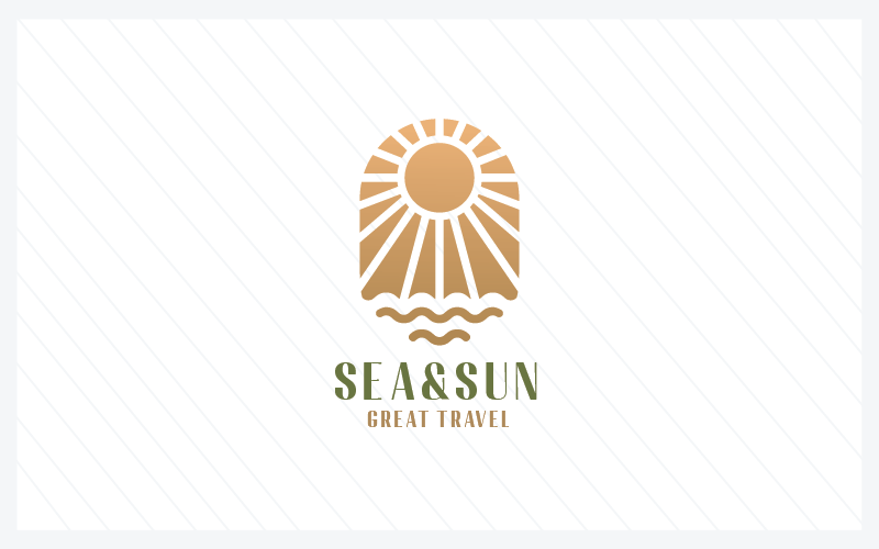 sea and sun great travel logo original