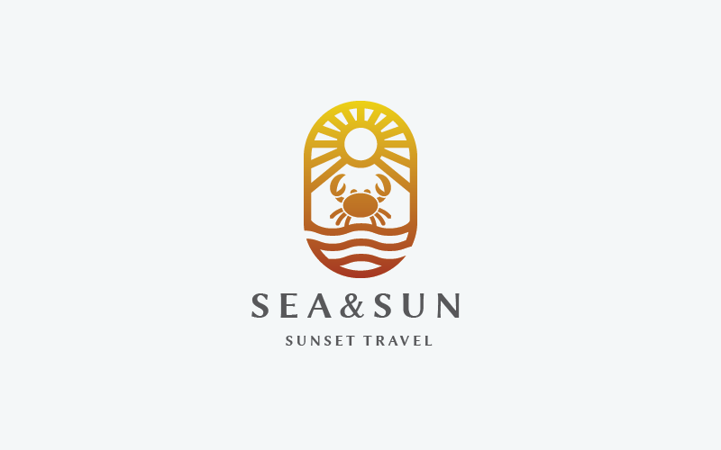 sea and sun pro logo template original