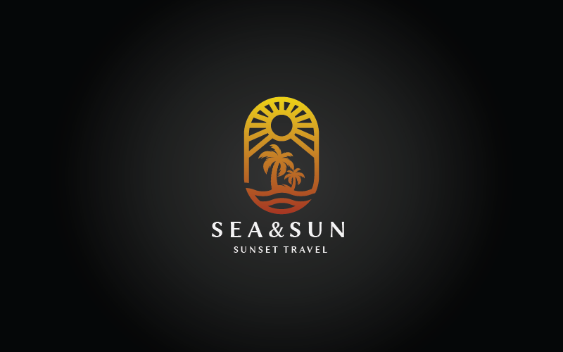 sea and sun v pro logo template original