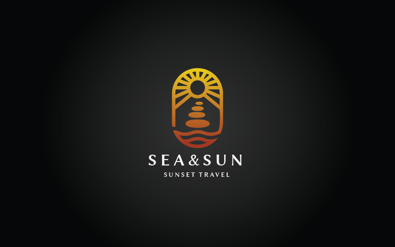 sea and sun v pro logo template original