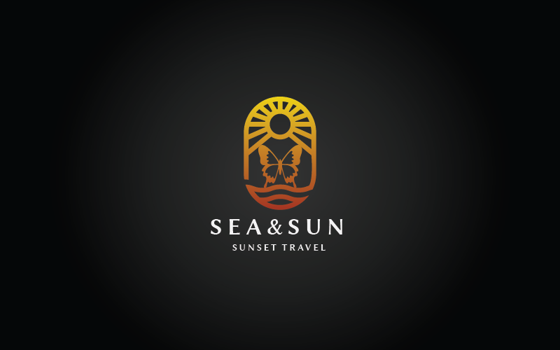 sea and sun v pro logo template original